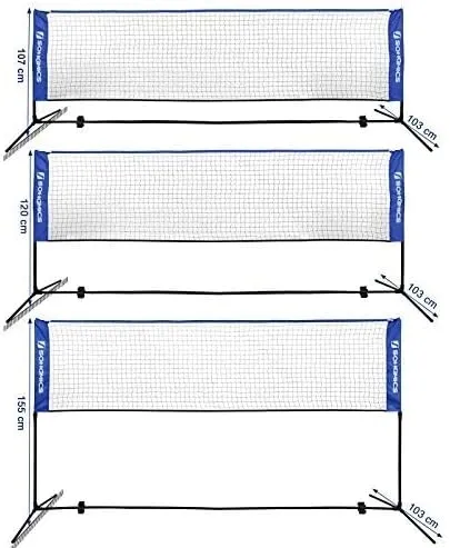 SIATKA SPORTOWA 5M BADMINTON SIATKÓWKA TENIS REGULOWANA ZESTAW