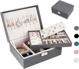 organizer-na-bizuterie-2-poziomy-etui-szkatulka-z-kluczykiem-szary