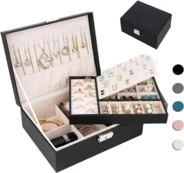 organizer-na-bizuterie-2-poziomy-etui-szkatulka-z-kluczykiem-czarny