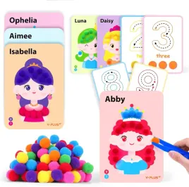 zestaw-kreatywny-dla-dzieci-pompony-diy-edukacyjny-3-6-lat-ksiezniczki