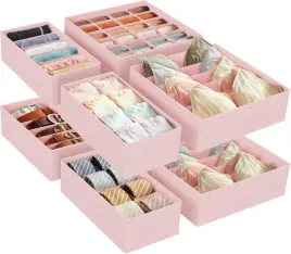 organizer-do-szuflad-na-bielizne-zestaw-8-szt-skladane-pudelka-rozowe
