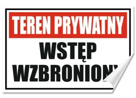 naklejka-teren-prywatny-wstep-wzbroniony-30x20-samoprzylepna