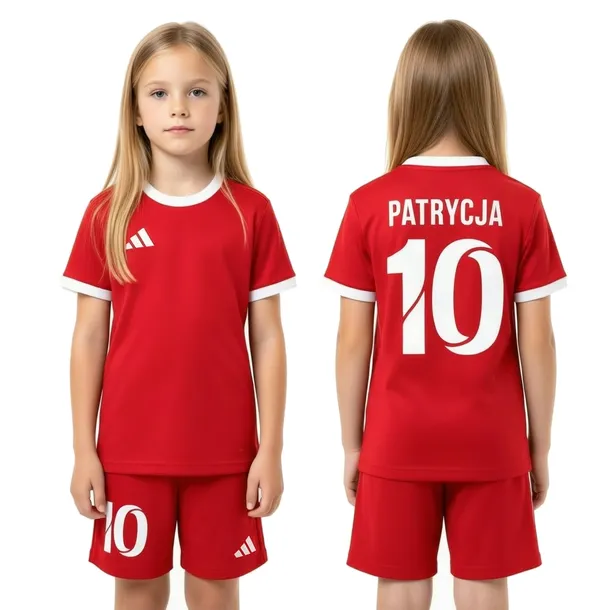 Strój Piłkarski ADIDAS dla dzieci TWÓJ WŁASNY NAPIS Imię Numer WF 140