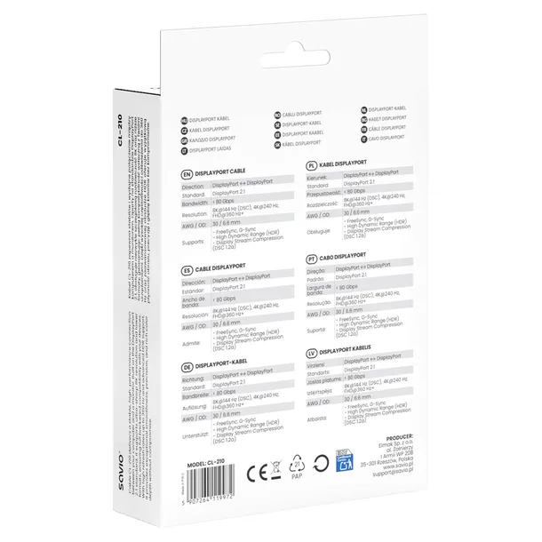 kabel-displayport-2-1-savio-cl-210-2m-stan-opakowania-oryginalne