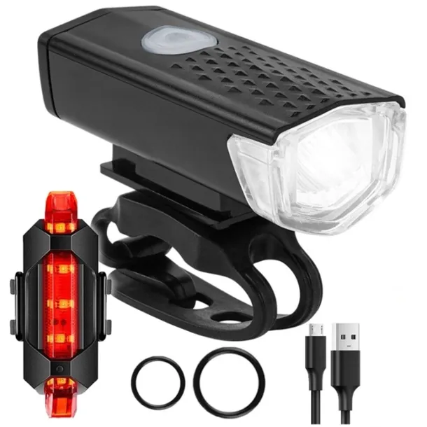 LAMPKA ROWEROWA PRZEDNIA TYLNA LED AKUMULATOROWA USB OŚWIETLENIE NA ROWER
