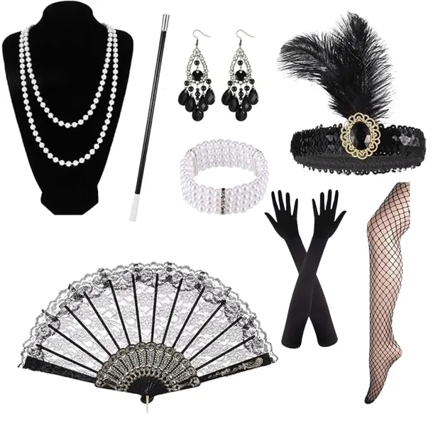 AKCESORIA DAMSKIE RETRO STRÓJ KARNAWAŁOWY KOSTIUM PEAKY BLINDERS GATSBY M39