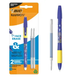 wymazywalny-niebieski-dlugopis-zelowy-bic-illusion-07-mm-2-wklady