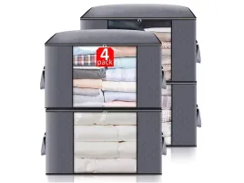 pojemnik-na-posciel-ubrania-4-pack-pikowany-hexagon-60x40x33cm