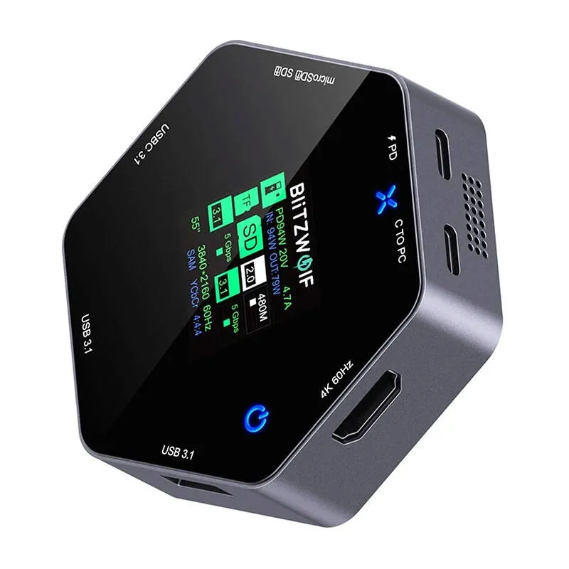 stacja-dokujaca-8w1-blitzwolf-bw-th16-usb-100w-lcd-smart-display-stan-nowy