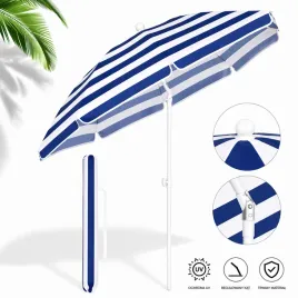 parasol-plazowy-ogrodowy-granatowy-w-paski-niebiesko-bialy-160-cm