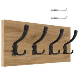 wieszak-scienny-panelowy-4-mocne-czarne-haki-loftowy-45x18cm-dab-odwieczny