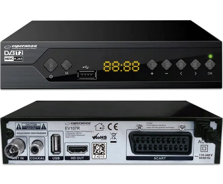 tuner-dekoder-dvb-t2-hevc-h-265-esperanza-ev107r-standard-kodowania-h-264-mpeg-4-avc