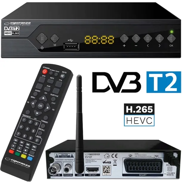 tuner-dekoder-dvb-t2-hevc-h-265-esperanza-ev107r-zalaczone-wyposazenie-instrukcja