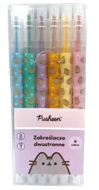 pusheen-zakreslacze-dwustronne-pastelowe-6-kolorow