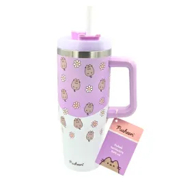 pusheen-kubek-termiczny-ze-slomka-900ml-fioletowo-bialy-kotek-kwiaty
