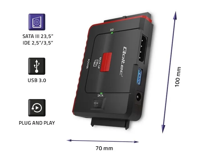 adapter-ide-sata-qoltec-50645-waga-z-opakowaniem-0-22-kg-kod-producenta-50645