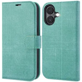 ocase-etui-skorzane-z-klapka-do-iphone-16-portfel-rfid-zielony-jeansowy