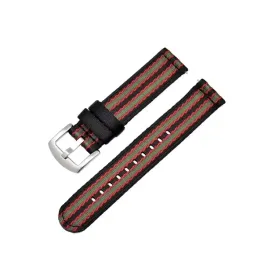 pasek-do-zegarka-24mm-nylonowy-w-paski-czarno-zielono-czerwony
