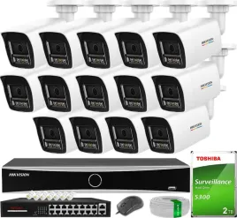 monitoring-hikvision-14-kamer-ip-6mpx-smart-hybrid-light-colorvu-dysk-2tb