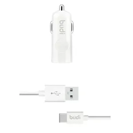 budi-ladowarka-samochodowa-usb-kabel-usb-c-bialy