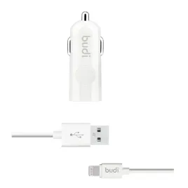 budi-ladowarka-samochodowa-usb-kabel-lightning-bialy