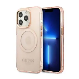 guess-gold-outline-translucent-magsafe-etui-iphone-13-pro-rozowy