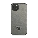 guess-saffiano-triangle-logo-case-etui-iphone-14-plus-srebrny-kolor-srebrny