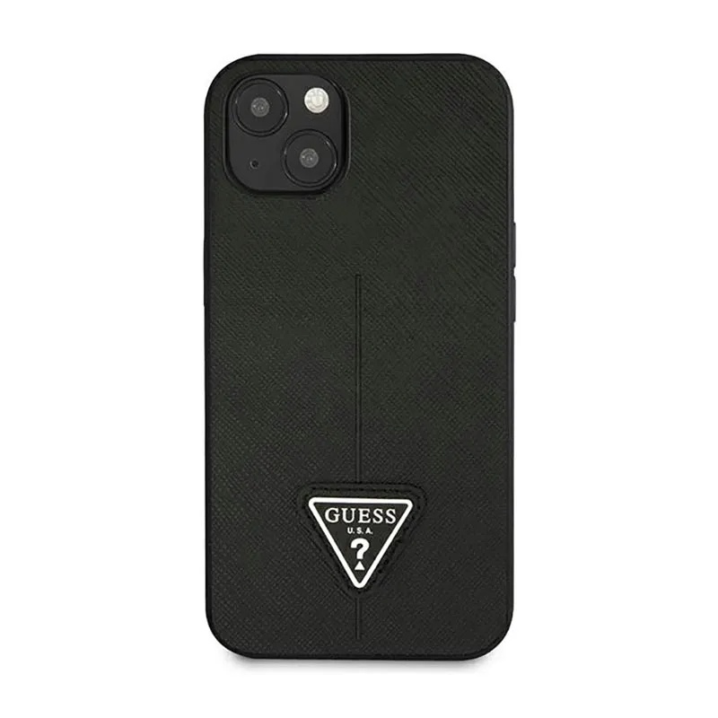 guess-saffiano-triangle-logo-case-etui-iphone-14-plus-czarny