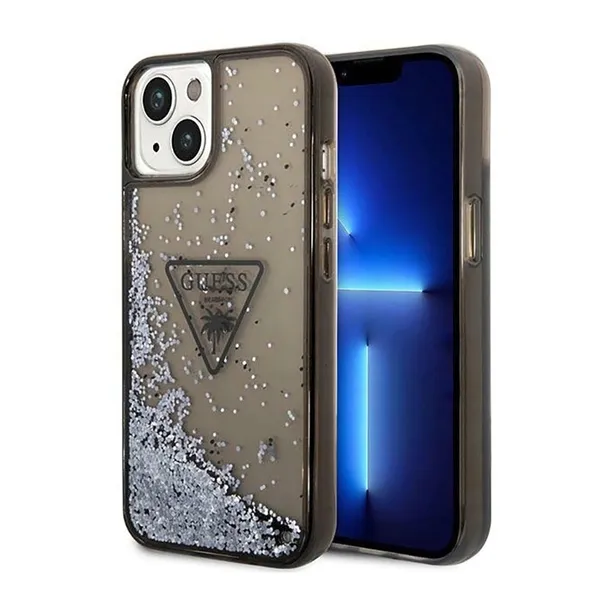 guess-liquid-glitter-triangle-logo-case-etui-iphone-14-plus-czarny