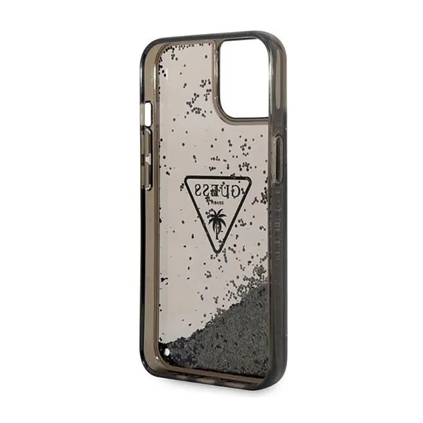 guess-liquid-glitter-triangle-logo-case-etui-iphone-14-plus-czarny-funkcje-pochlanianie-wstrzasow