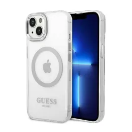 guess-metal-outline-magsafe-etui-iphone-14-przezroczysty-srebrny
