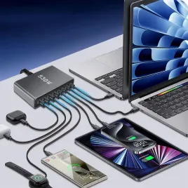 ladowarka-wieloportowa-530w-nowoczesna-z-technologia-gan-iii-i-8-portami