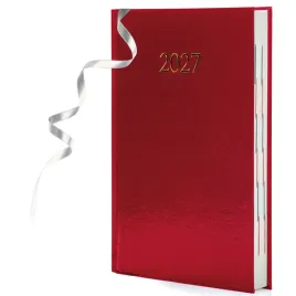 kalendarz-dzienny-a5-2027-terminarz-ksiazkowy-dzienny-czerwony-ekonomiczny