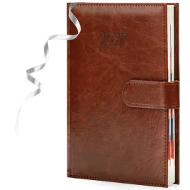 kalendarz-dzienny-a5-2027-terminarz-ksiazkowy-brazowy-z-klapka-na-magnes