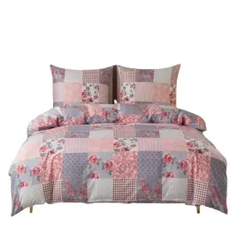komplet-poscieli-dwuosobowej-160x200-2-70x80-posciel-krata-kwiaty-roz