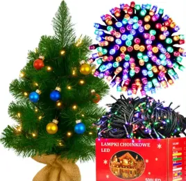 choinka-sztuczna-50-cm-z-juta-lampki-led-100-multikolor-zestaw-swiateczny