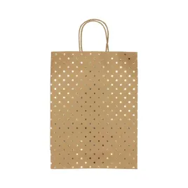 torebka-papierowa-kraft-zlote-kropki-33x10x24