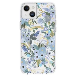 rifle-paper-clear-magsafe-etui-iphone-14-plus-garden-party-blue