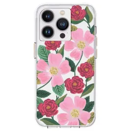 rifle-paper-clear-etui-iphone-14-pro-max-zdobione-zlotem-rose-garden