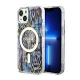 guess-leopard-magsafe-etui-iphone-14-niebieski