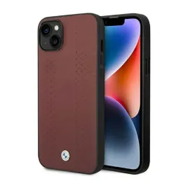 bmw-leather-diamond-pattern-etui-iphone-14-burgundowy