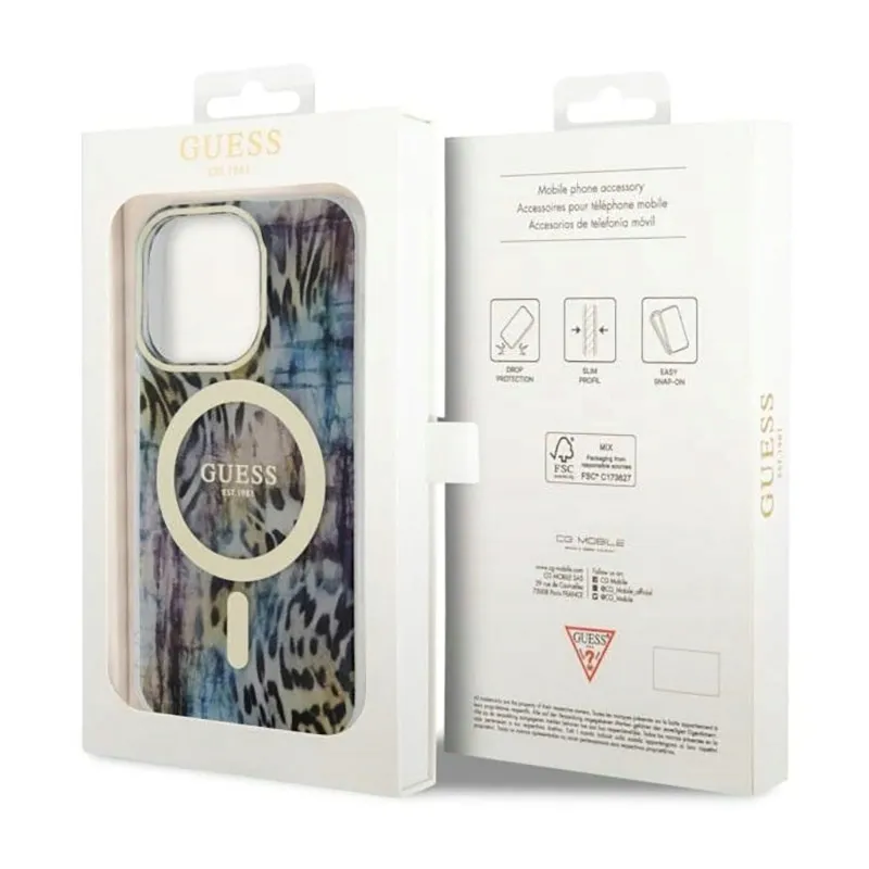 guess-leopard-magsafe-etui-iphone-14-pro-niebieski