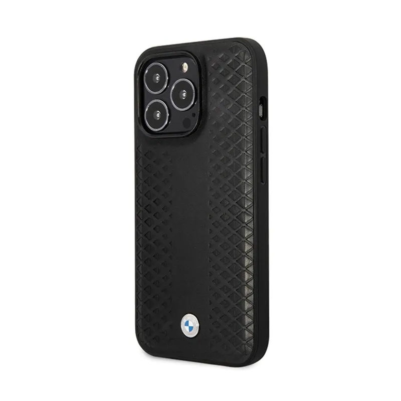bmw-leather-diamond-pattern-etui-iphone-14-pro-czarny