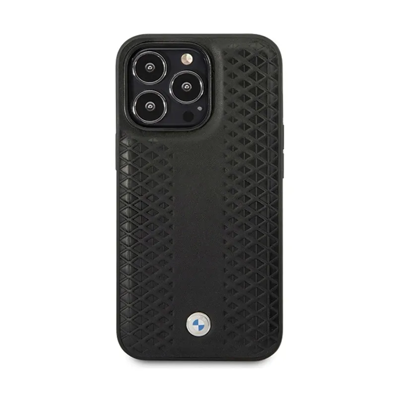 bmw-leather-diamond-pattern-etui-iphone-14-pro-czarny