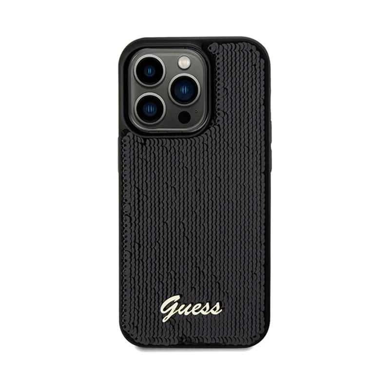 guess-sequin-script-metal-etui-iphone-14-pro-czarny