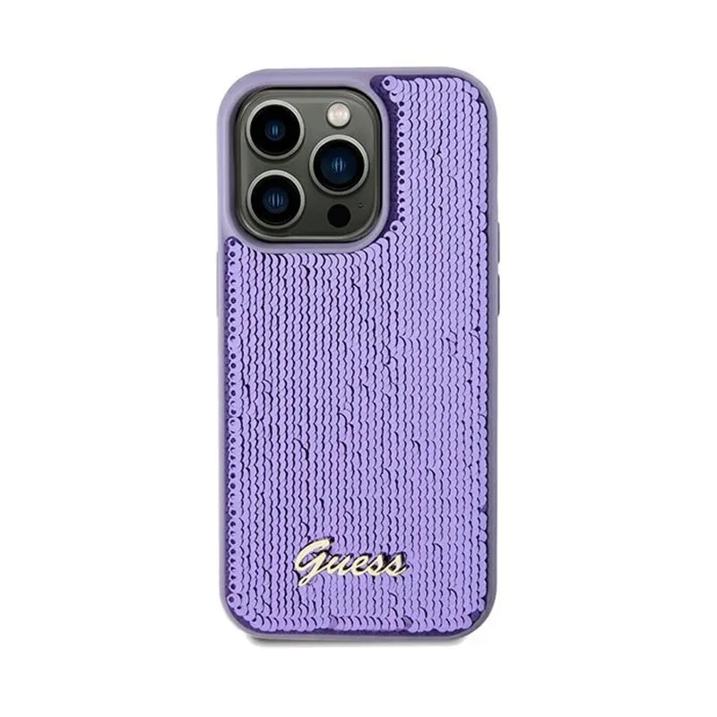 guess-sequin-script-metal-etui-iphone-13-pro-max-fioletowy