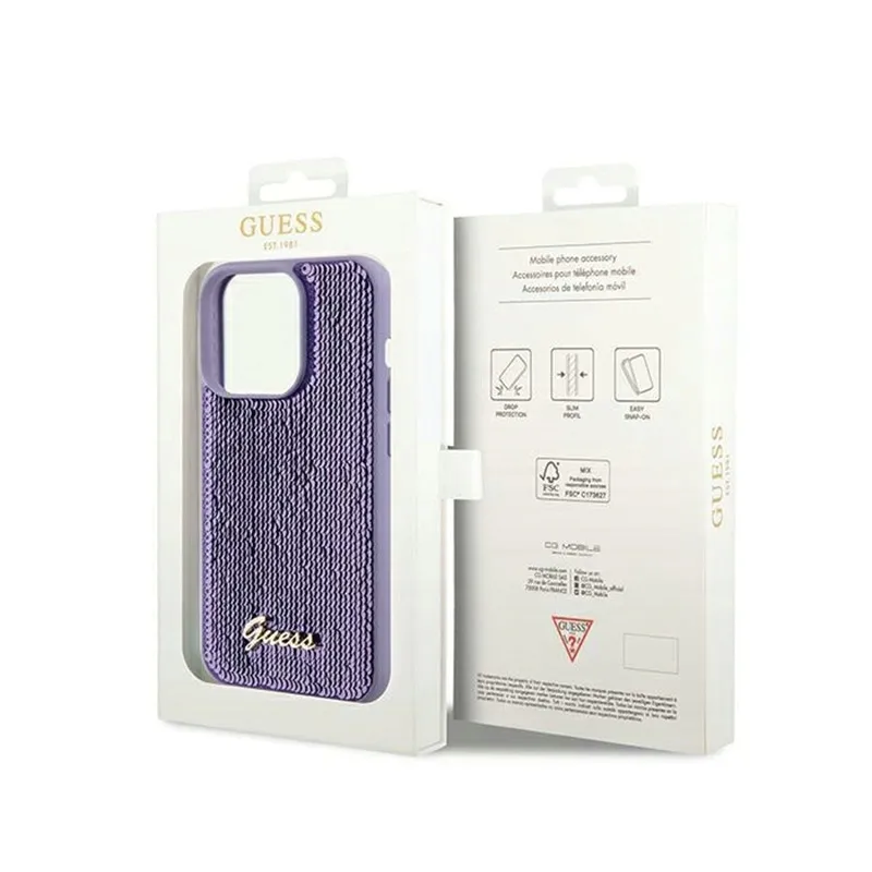 guess-sequin-script-metal-etui-iphone-13-pro-max-fioletowy