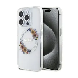guess-iml-flowers-wreath-magsafe-etui-iphone-15-pro-przezroczysty
