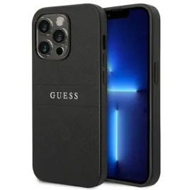 guess-saffiano-metal-logo-stripes-etui-iphone-14-pro-czarny
