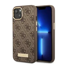 guess-4g-logo-plate-magsafe-etui-iphone-14-plus-brazowy